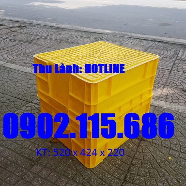 Thùng nhựa đặc H220, sóng nhựa đặc H220, khay nhựa B8