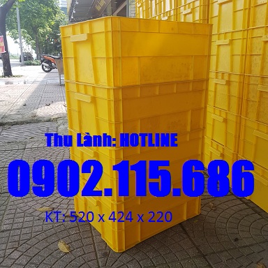 Thùng nhựa đặc H220, sóng nhựa đặc H220, khay nhựa B8