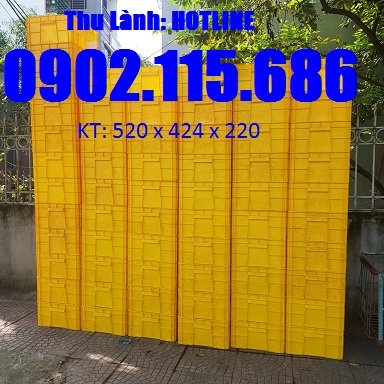 Thùng nhựa đặc H220, sóng nhựa đặc H220, khay nhựa B8