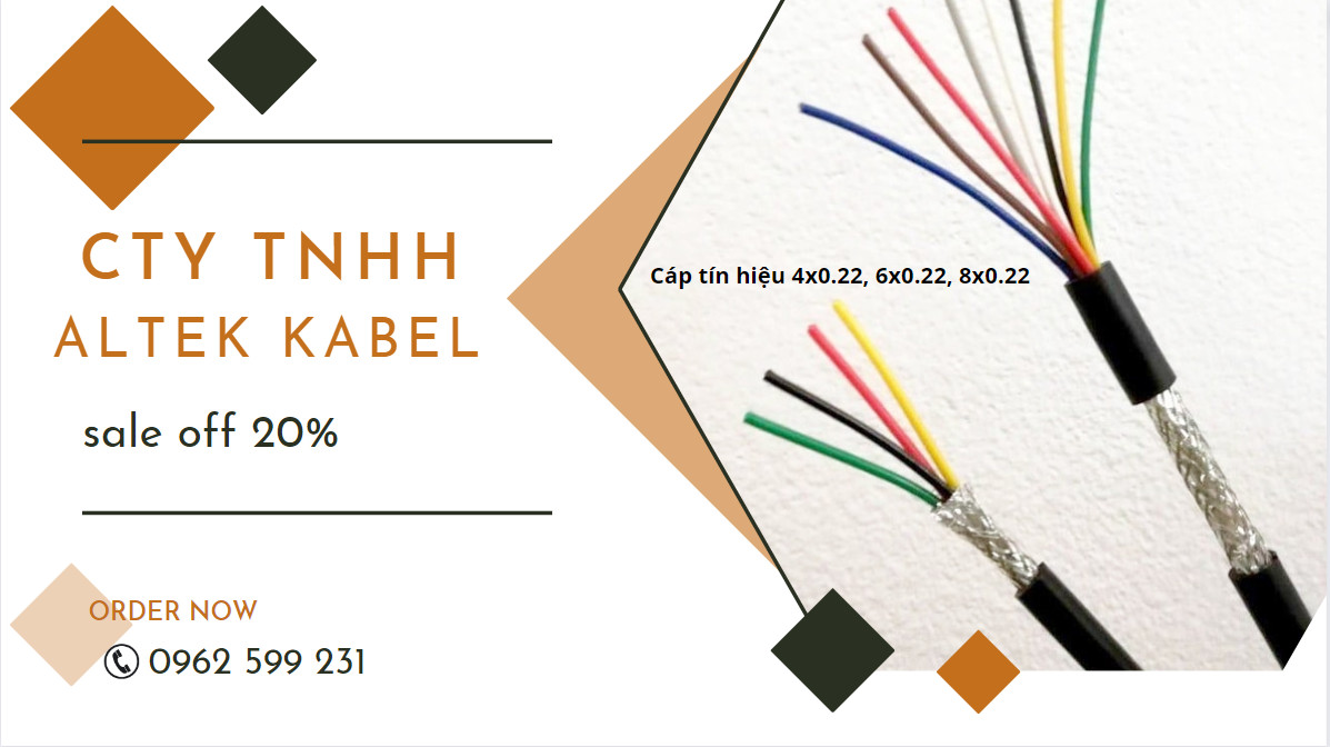 Cáp tín hiệu chống nhiễu Altek kabel 2x0.22, 4x0.22, 6x0.22, 8x0.22