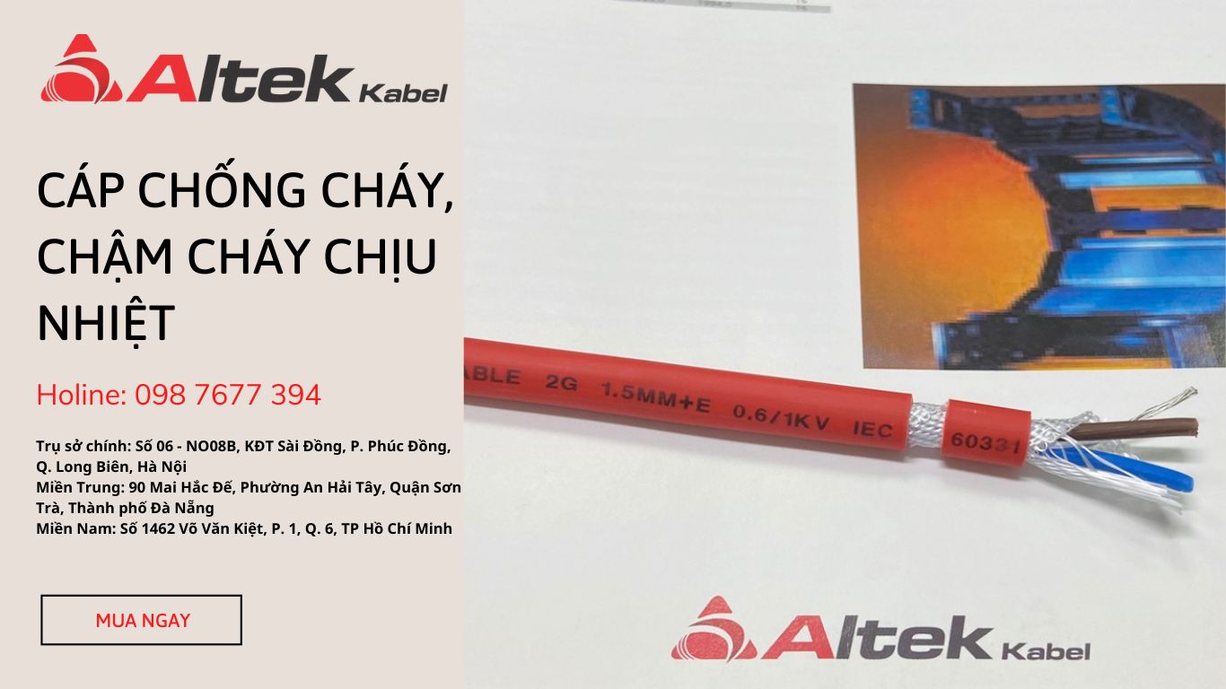 Cáp chống cháy amiang chịu nhiệt, cáp chống cháy Altek Kabel