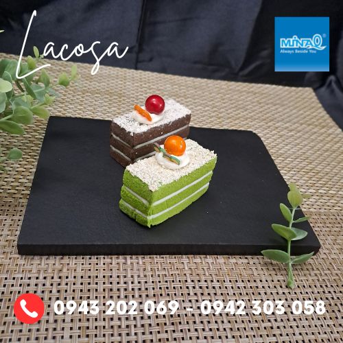 Đĩa đá đen, khay đá đen chụp ảnh món ăn Lacosa