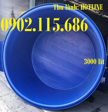 Thùng nhựa dung tích lớn 3000 lít, trậu nhựa tròn 3000 lít