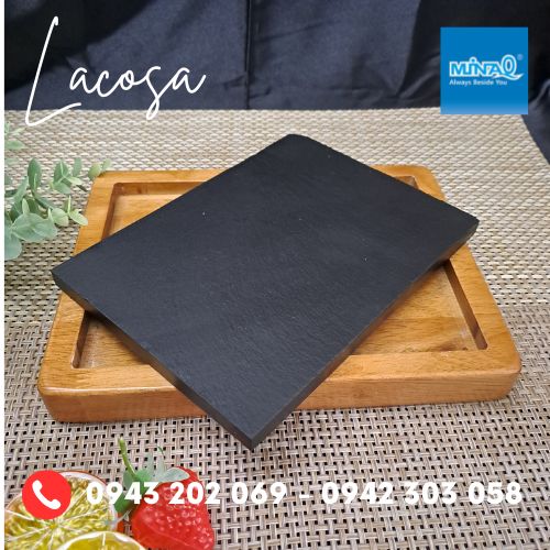 Đĩa đá đen, khay đá trưng bày món ăn Lacosa