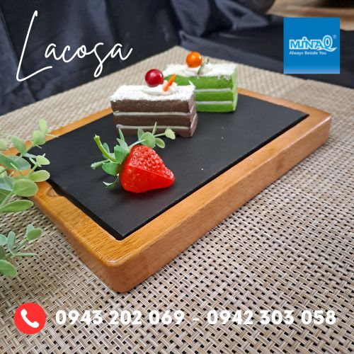 Đĩa đá đen, khay đá trưng bày món ăn Lacosa