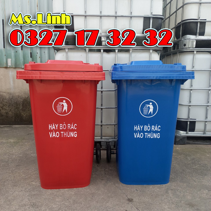 Thùng rác 240 lít nhựa HDPE có bánh xe giá rẻ tận kho