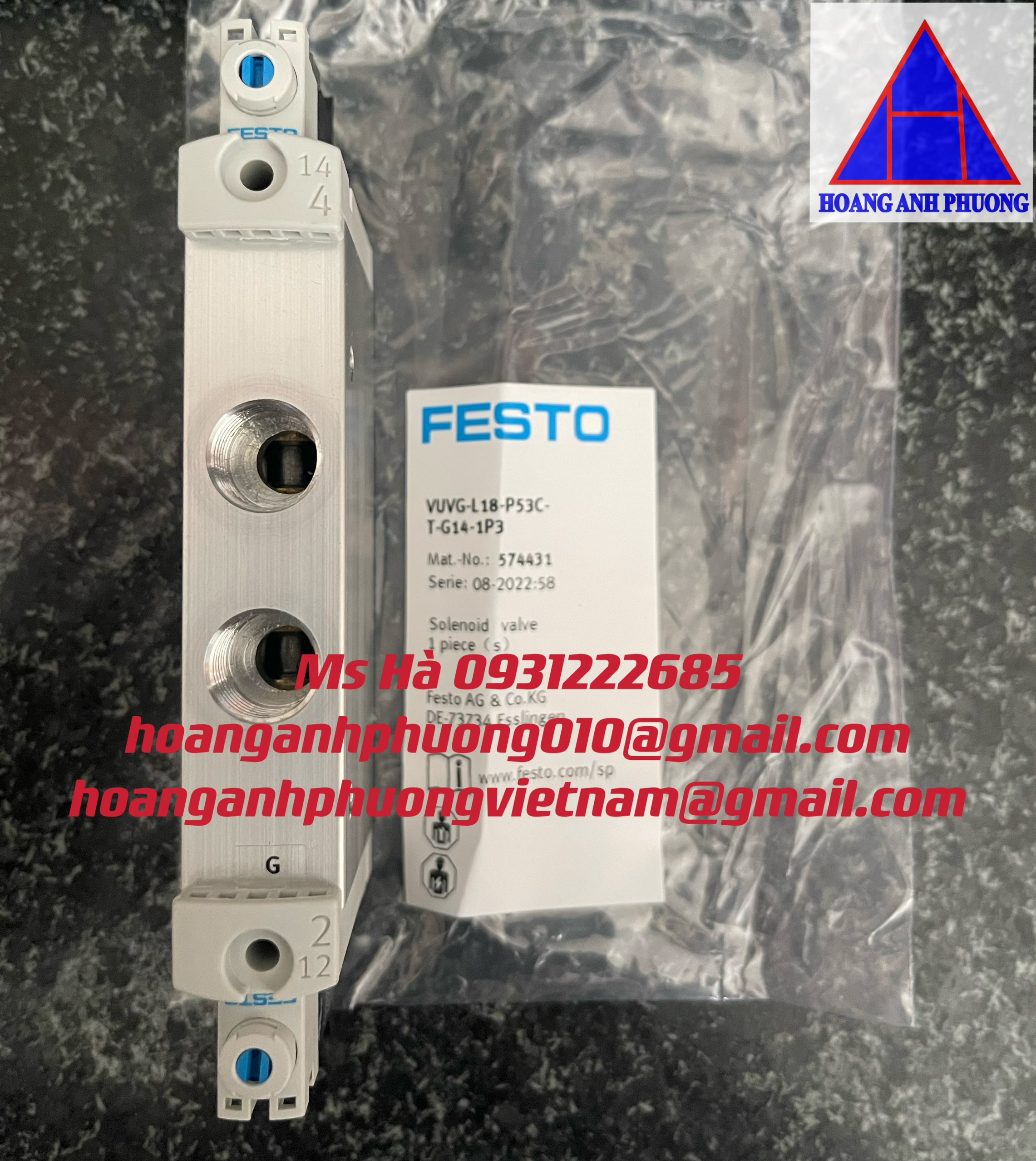 Air solenoid VUVG-L18-P53C-T-G14-1P3 festo - giao hàng nhanh chóng