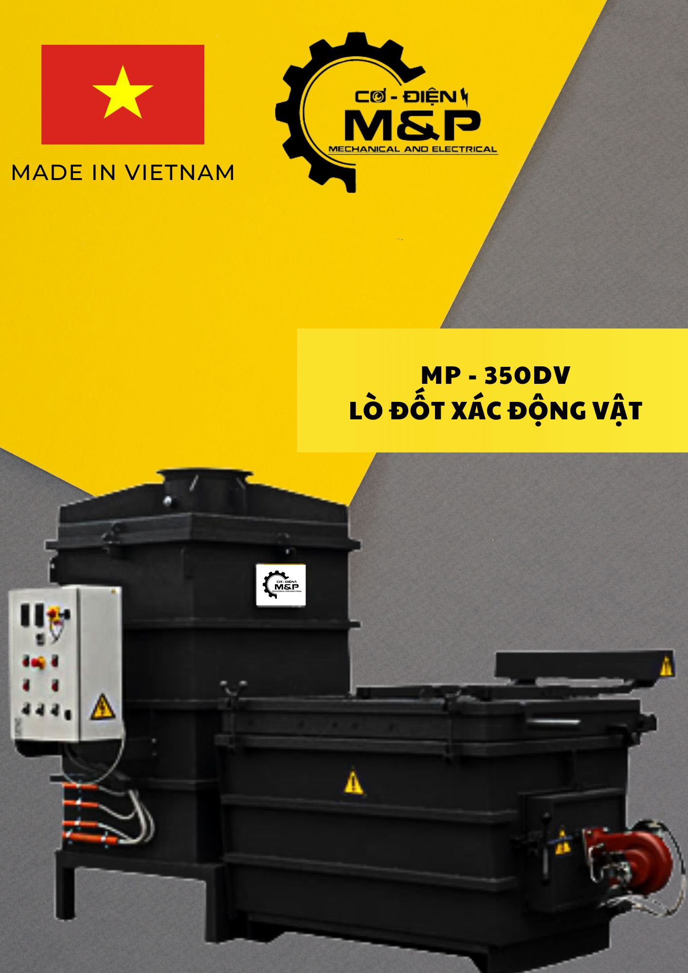 Lò đốt xác động vật 350kg MP-350DV