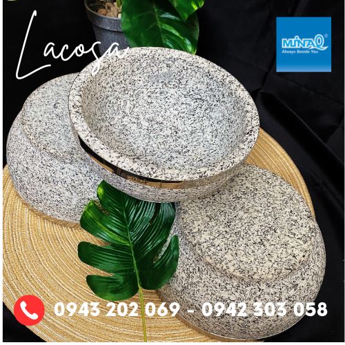 Tô đá nóng ăn phở, thố đá viền inox Lacosa