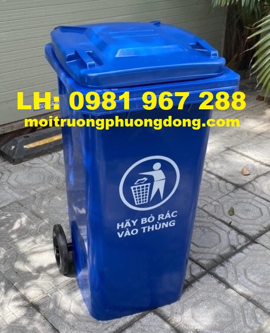 Bán thùng rác nhựa 120L màu xanh giá rẻ taị Miền Bắc