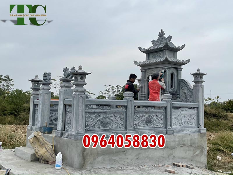 Xây khu lăng mộ đá đơn giản diện tích nhỏ Thái Bình