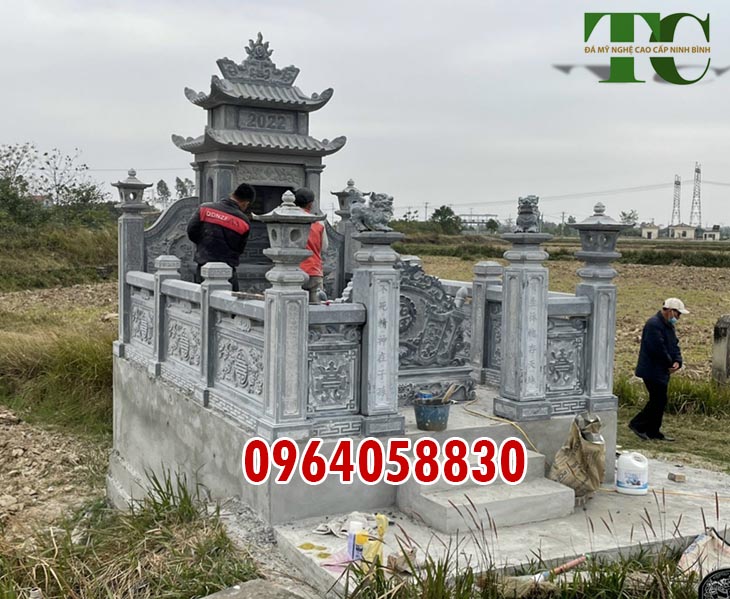 Xây khu lăng mộ đá đơn giản diện tích nhỏ Thái Bình