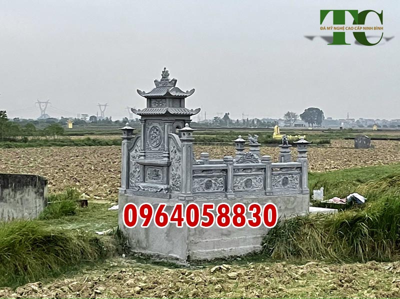 Xây khu lăng mộ đá đơn giản diện tích nhỏ Thái Bình