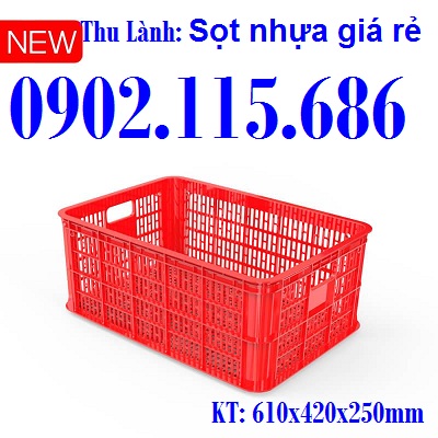 Thùng nhựa rồng H250, sóng nhựa hở H250, Sóng nhựa rỗng 610x420x250