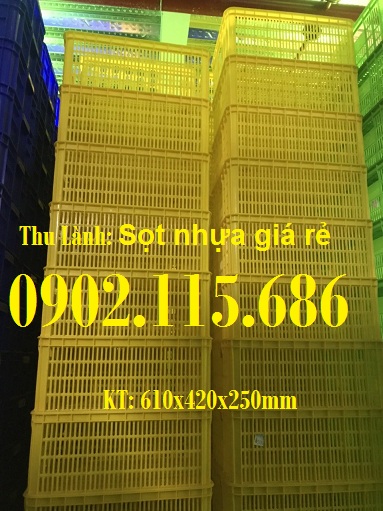 Thùng nhựa rồng H250, sóng nhựa hở H250, Sóng nhựa rỗng 610x420x250