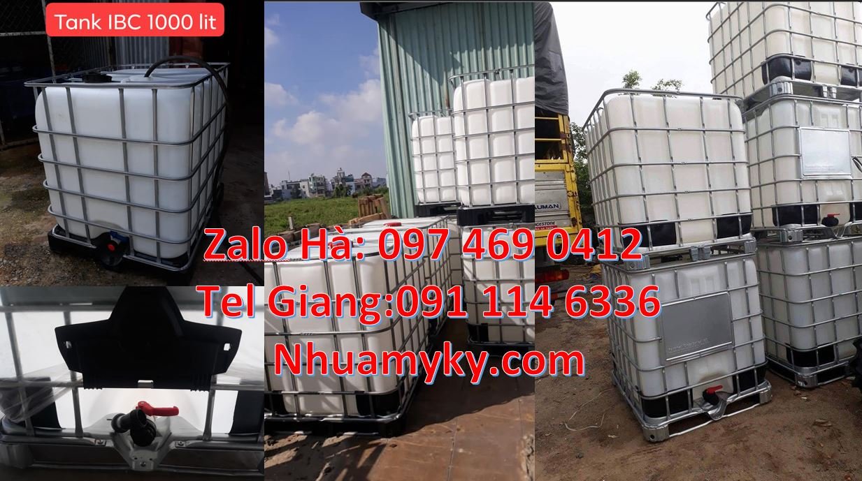 bộn nhựa vuông 1000 lít đựng phân bón,tank 1000 lít đựng chất phụ gia