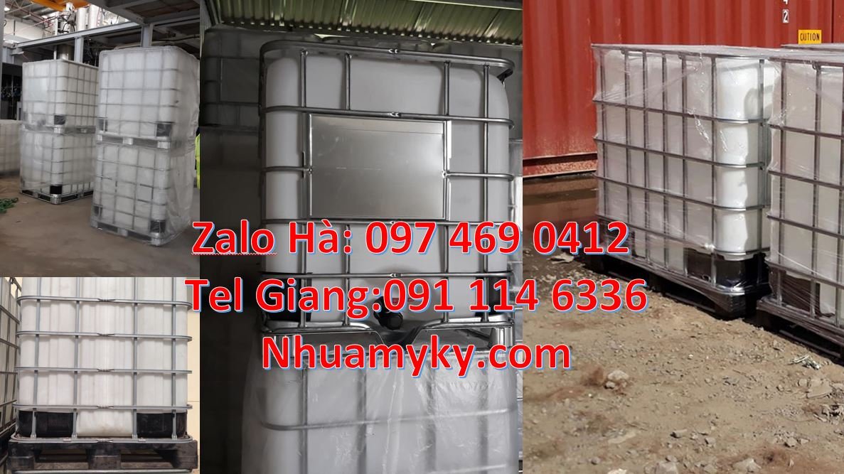 bộn nhựa vuông 1000 lít đựng phân bón,tank 1000 lít đựng chất phụ gia