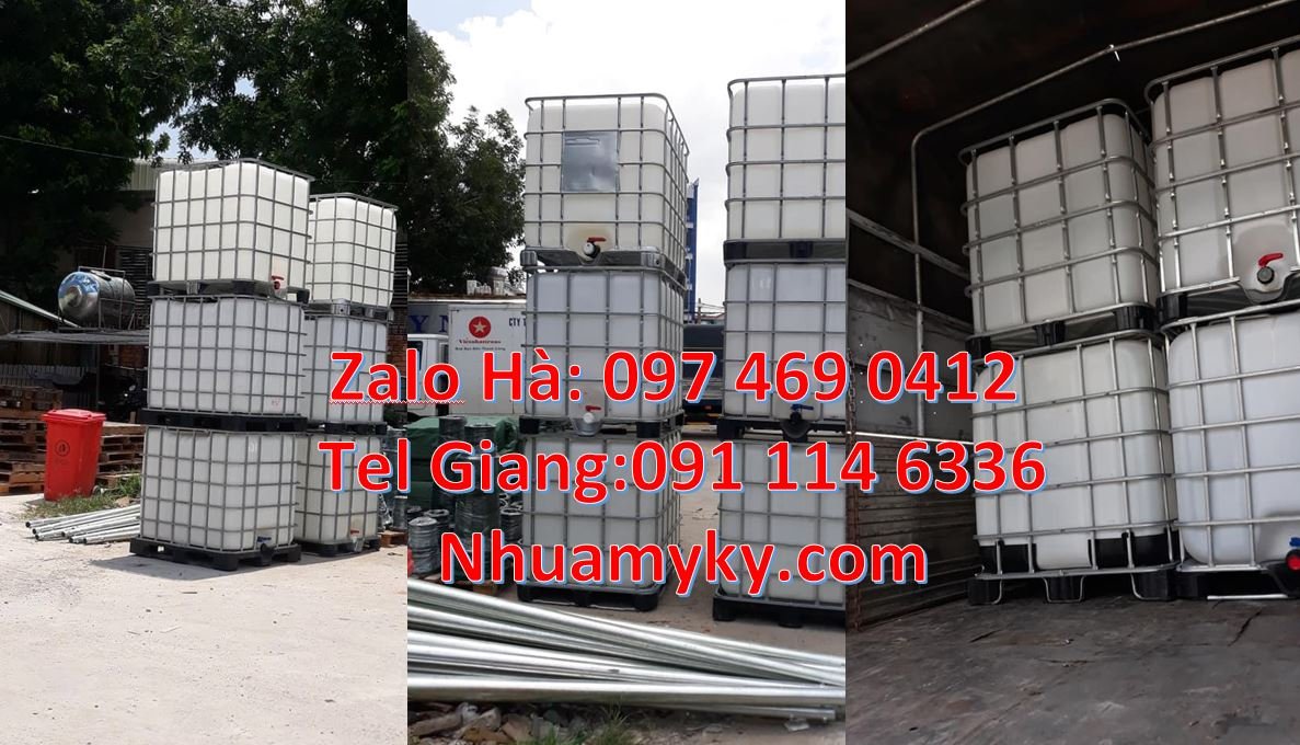 bộn nhựa vuông 1000 lít đựng phân bón,tank 1000 lít đựng chất phụ gia