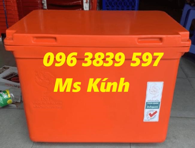 Thùng đá Thái Lan 130 lít có chân nắp liền giữ lạnh lâu - 0963839597