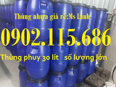 Thùng phuy nhựa 30 lít, thùng phuy nắp mở 30 lít