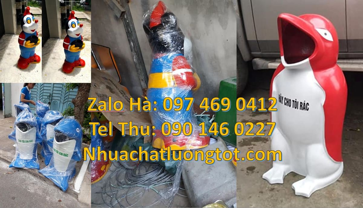 cung cấp sĩ lẻ thùng rác hình con thú,thùng rác hình con chim cánh cụt