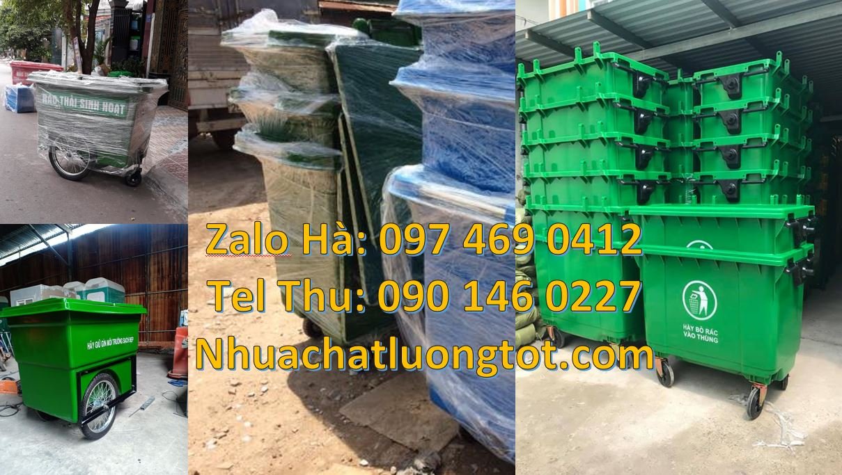xe thu gom rác.xe chở rác 1000l xe chờ rác công nghiệp 660l giá rẻ nha