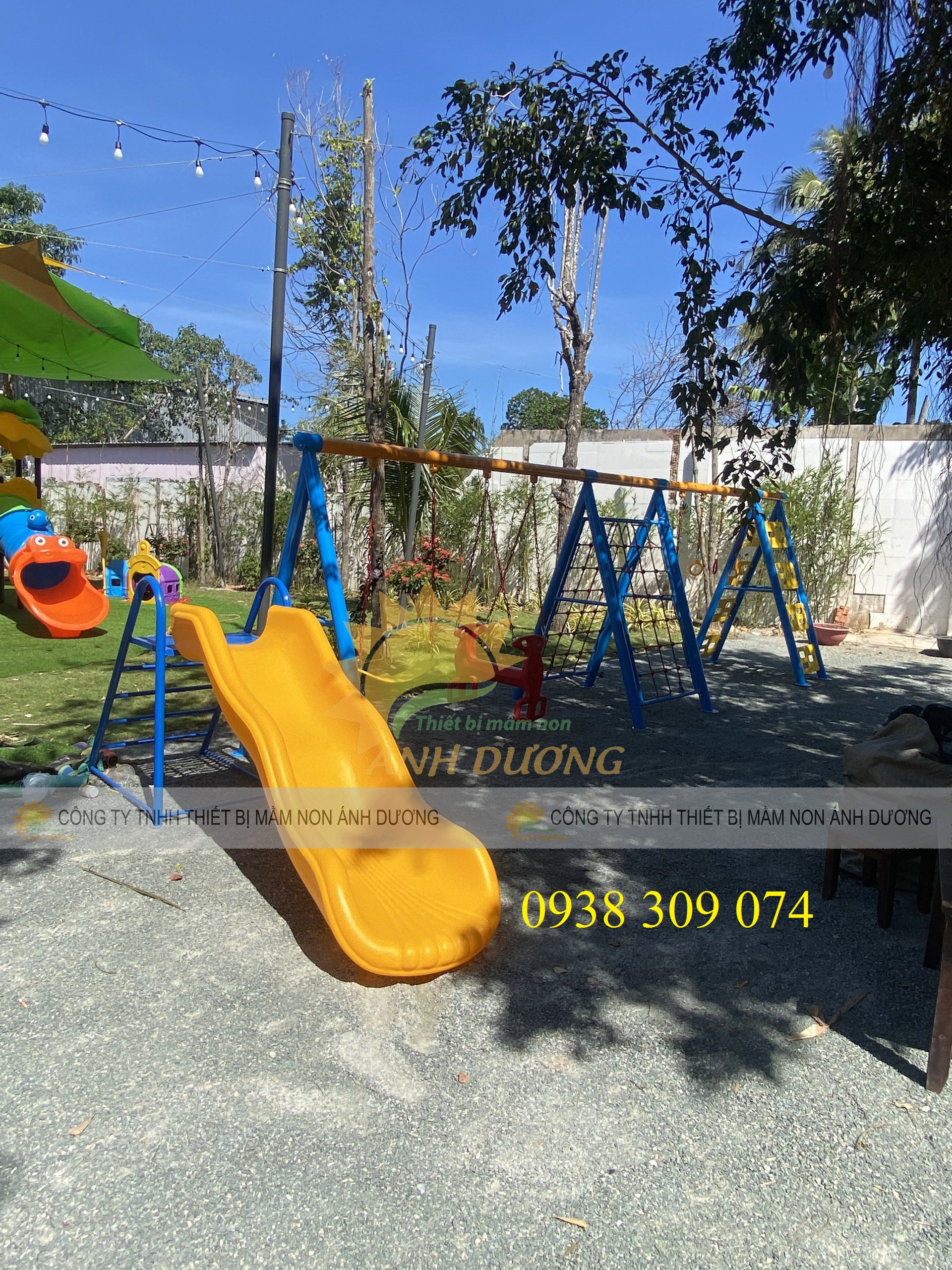 Bộ vận động liên hoàn xích đu-thang leo- cầu trượt