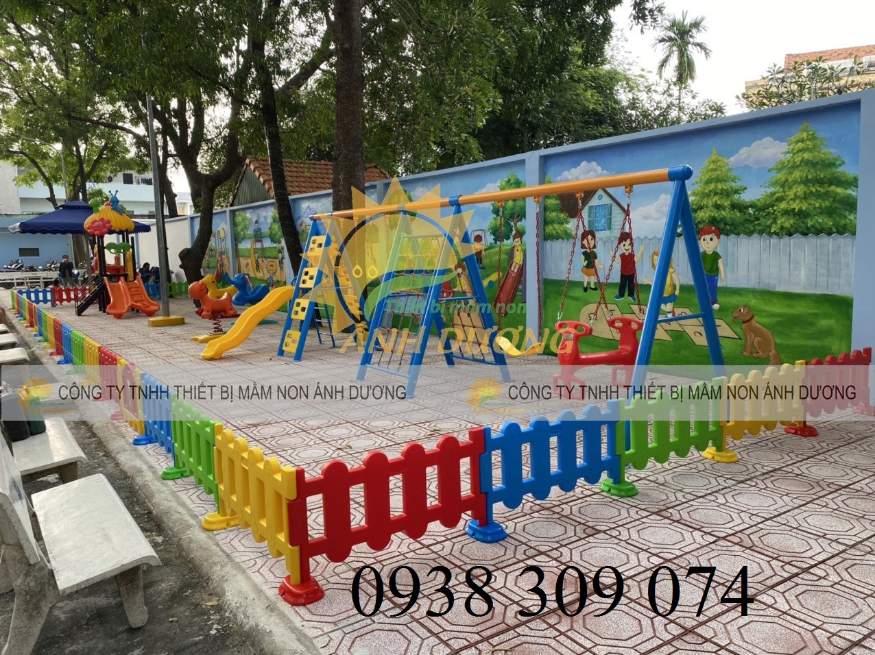 Bộ vận động liên hoàn xích đu-thang leo- cầu trượt