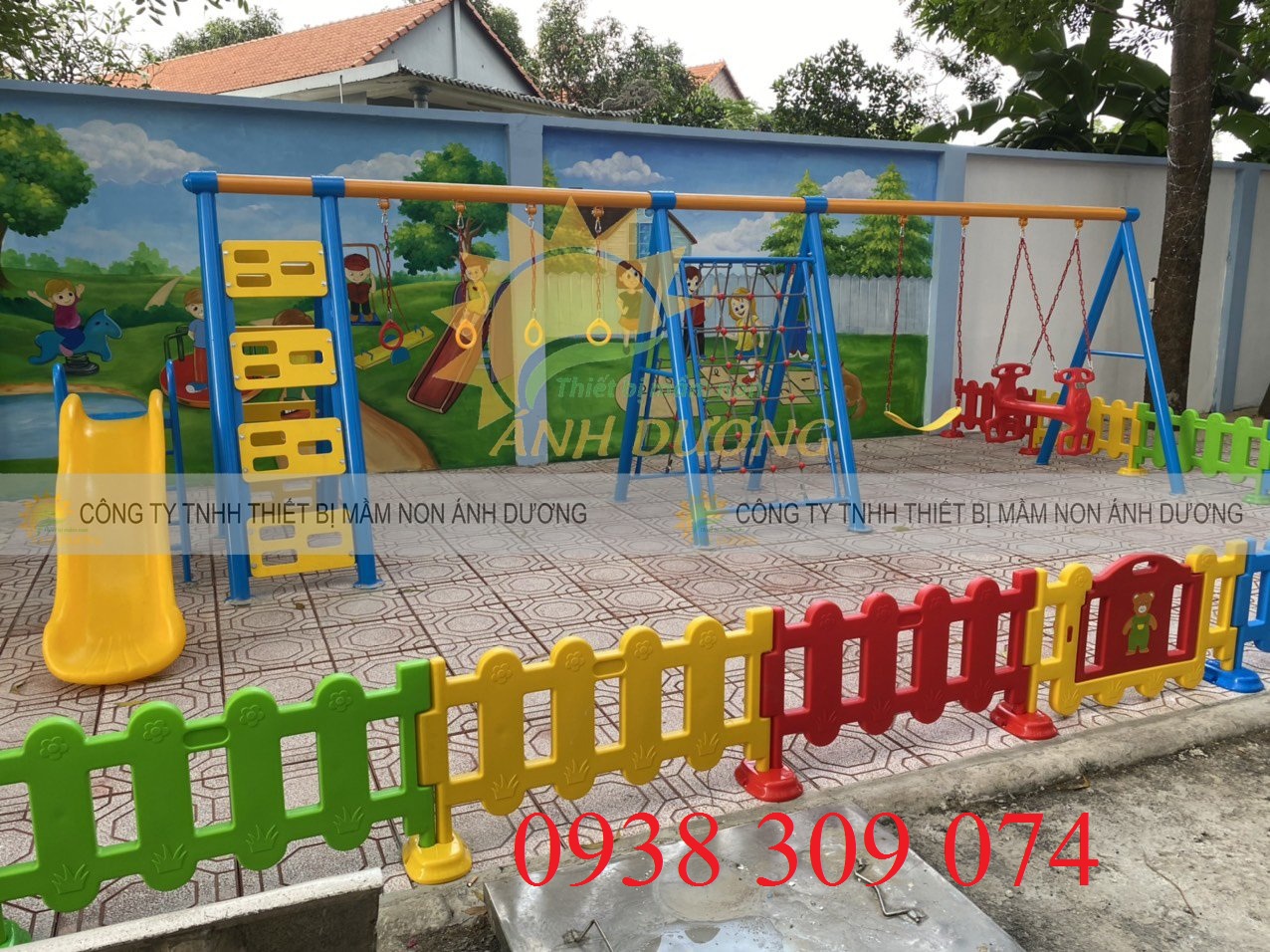 Bộ vận động liên hoàn xích đu-thang leo- cầu trượt