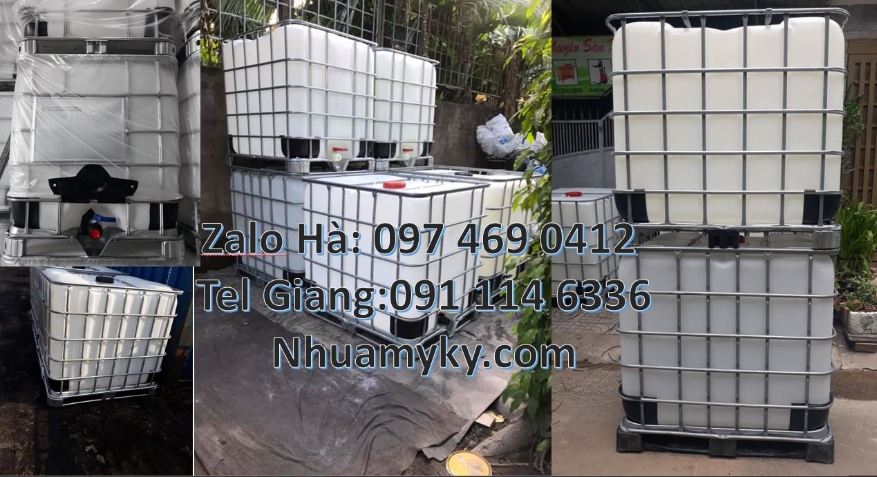 thùng nhựa hóa chất 1000l bồn ibc thùng nhựa dung tích lớn 1000l giá r