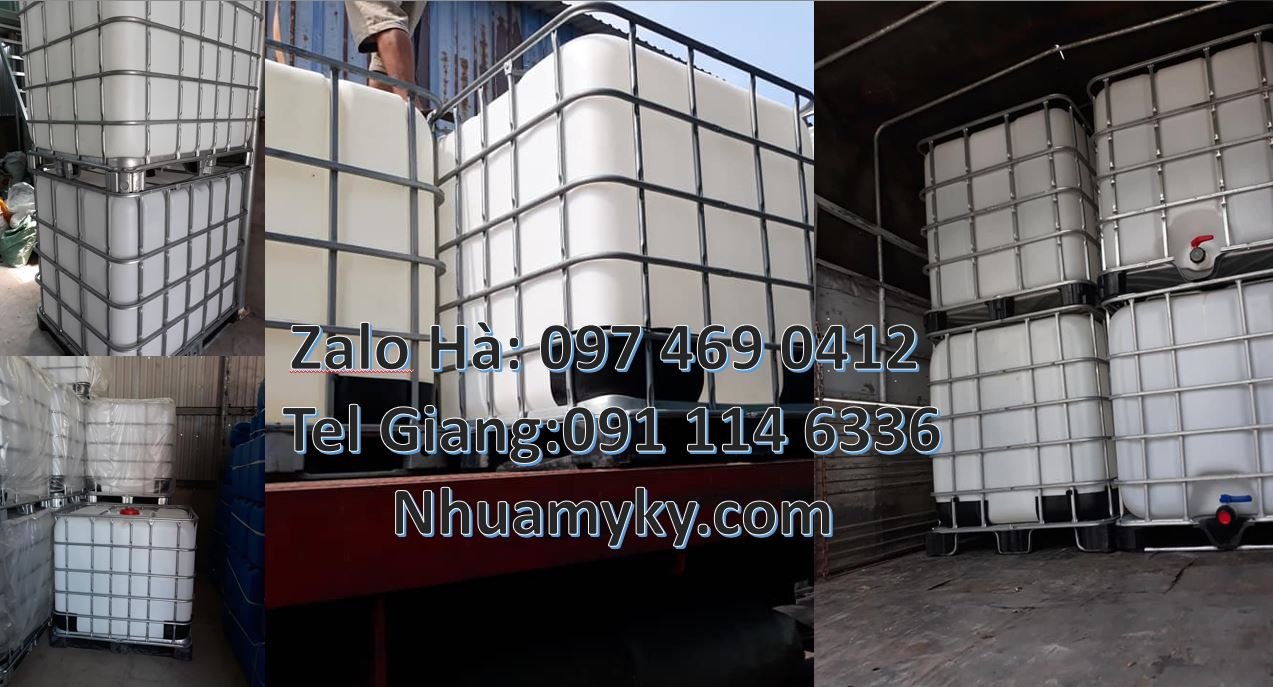 thùng nhựa hóa chất 1000l bồn ibc thùng nhựa dung tích lớn 1000l giá r