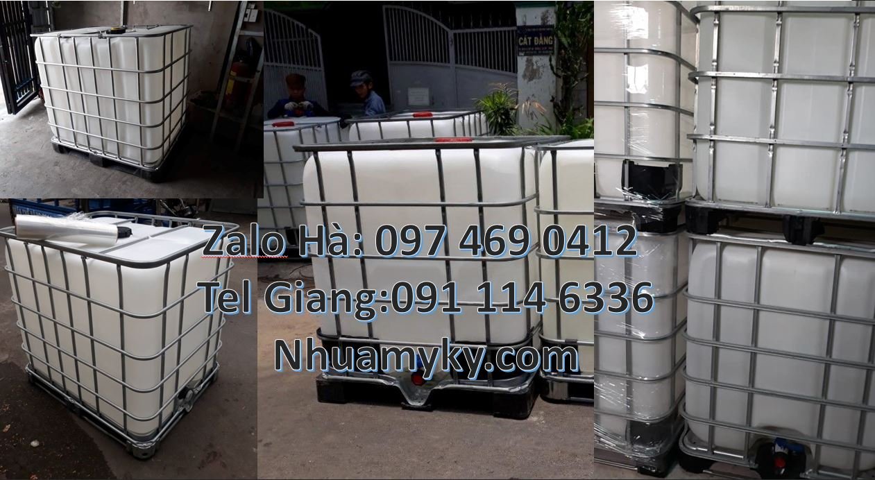 thùng nhựa hóa chất 1000l bồn ibc thùng nhựa dung tích lớn 1000l giá r