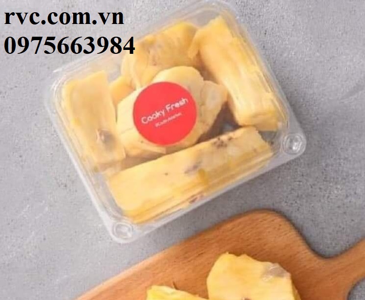 Hộp nhựa trong đựng trái cây cắt sẵn an toàn tiện lợi.