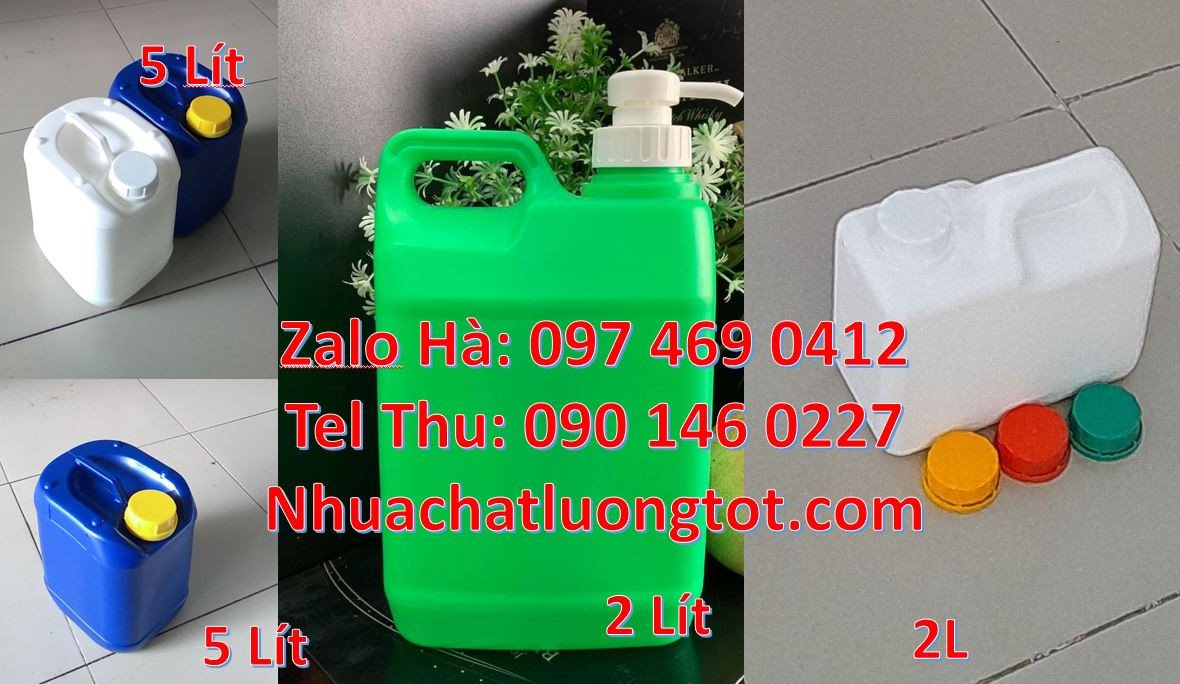 can 2l đựng nước xả vải,can nhựa 2l đựng thuốc thủy sản,can 5l trong g