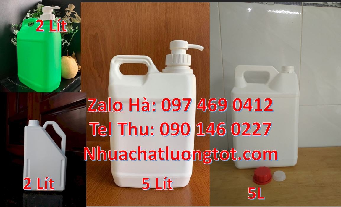 can 2l đựng nước xả vải,can nhựa 2l đựng thuốc thủy sản,can 5l trong g