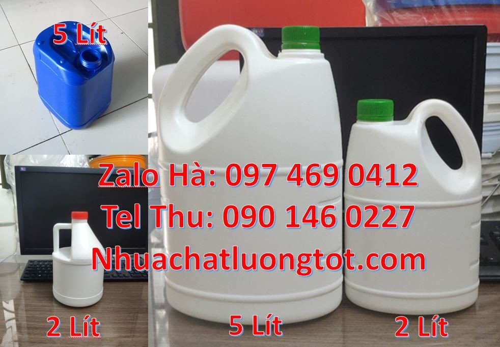 can 2l đựng nước xả vải,can nhựa 2l đựng thuốc thủy sản,can 5l trong g
