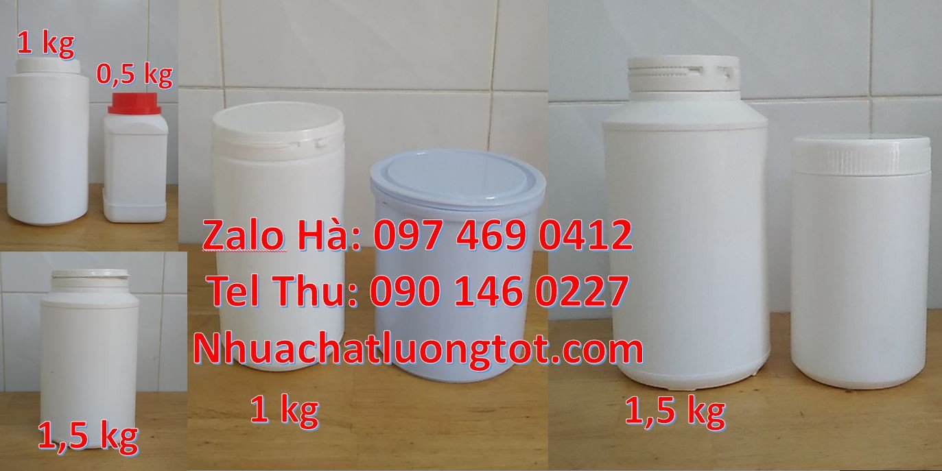 hũ vuông 0.5kg hũ đựng thuốc sâu,hũ nhựa 2kg hdpe giá rẻ,hũ tròn nắp k