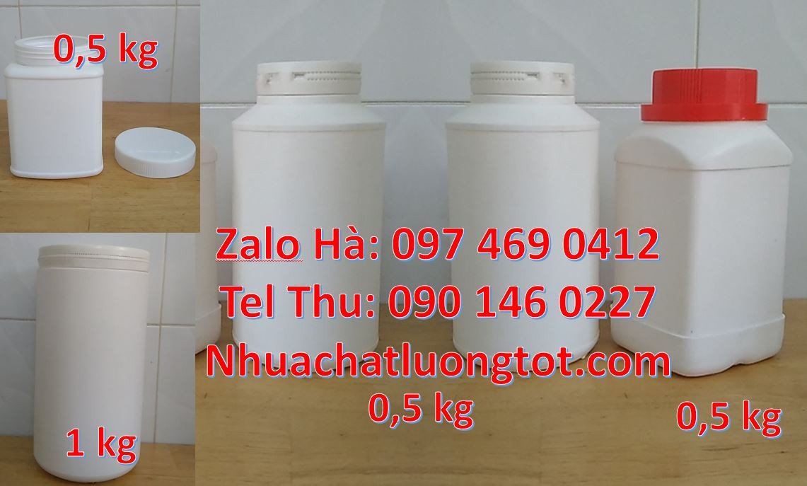 hũ vuông 0.5kg hũ đựng thuốc sâu,hũ nhựa 2kg hdpe giá rẻ,hũ tròn nắp k
