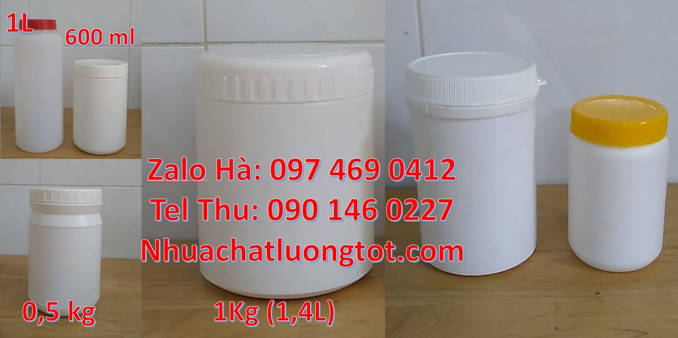 hũ vuông 0.5kg hũ đựng thuốc sâu,hũ nhựa 2kg hdpe giá rẻ,hũ tròn nắp k