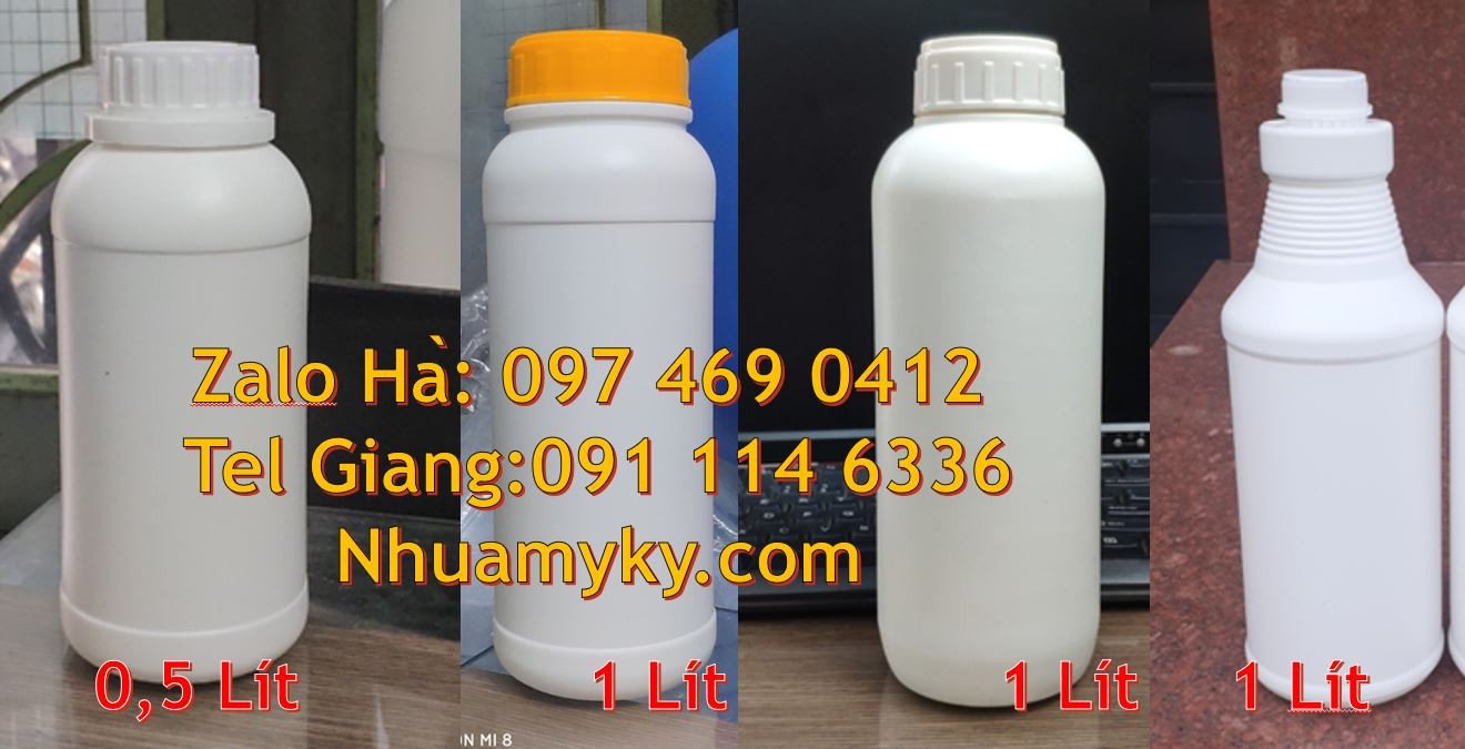 chai nhựa 500ml hdpe,chai 1l màu trắng sữa,chai nhựa 0.5l đựng tẩy tra