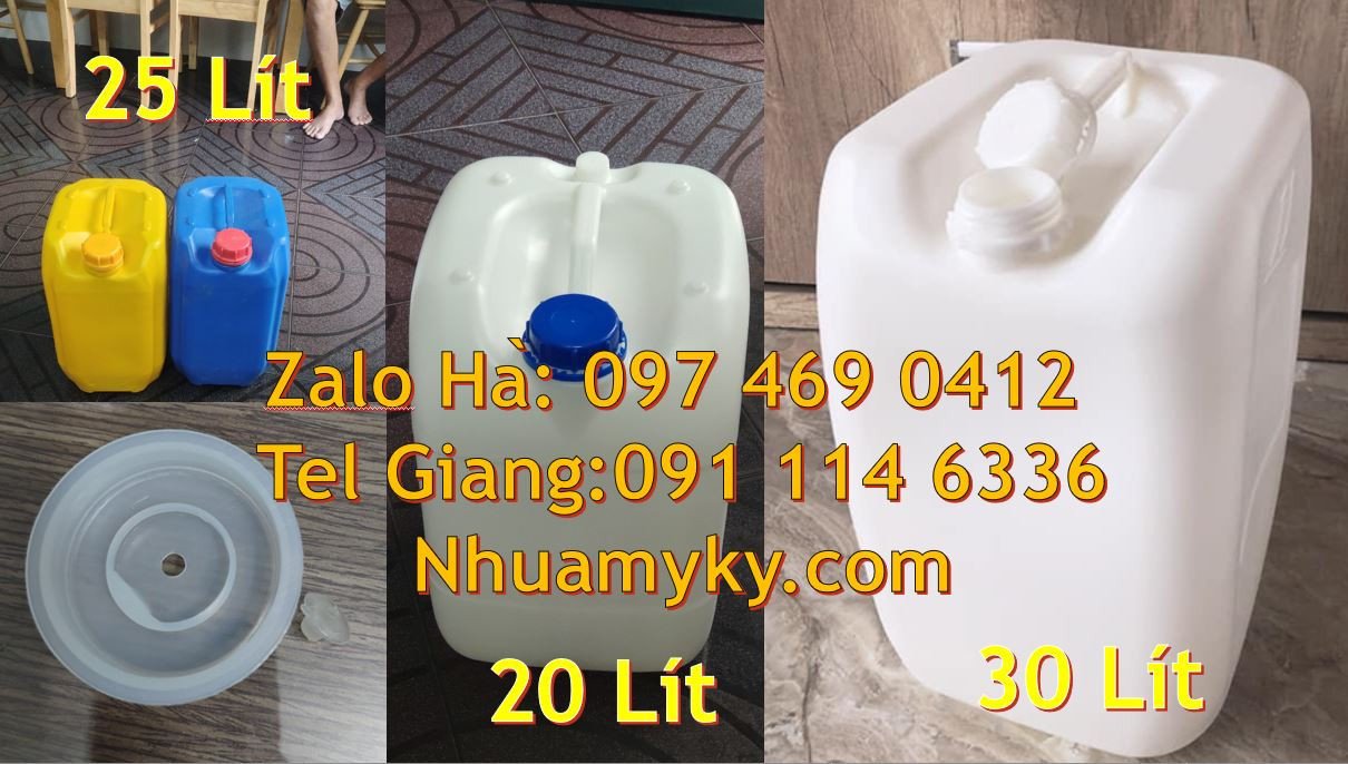 can nhựa 25l trắng,can nhựa 30l đẹp đựng hóa chất,can hdpe vuông 20l r