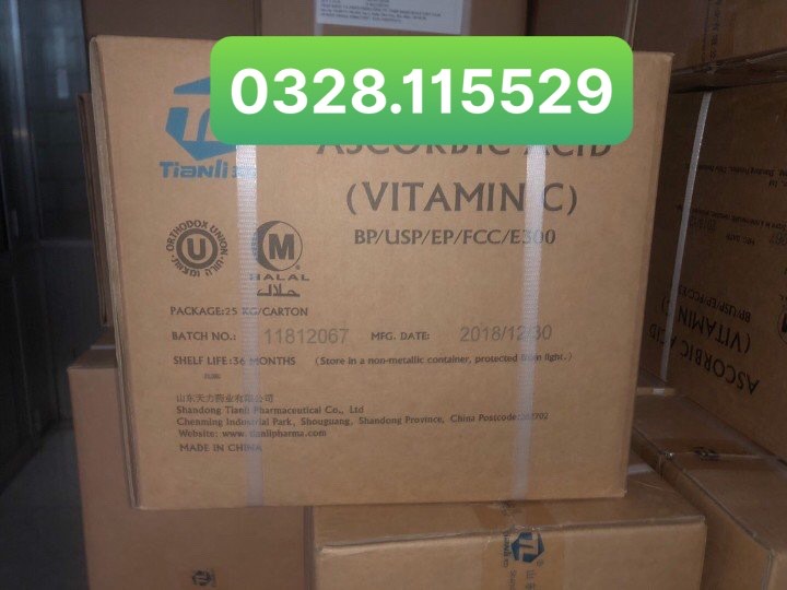 Nguyên liệu Vitamin C 99 dùng trong thú y, thuỷ sản, thực phẩm