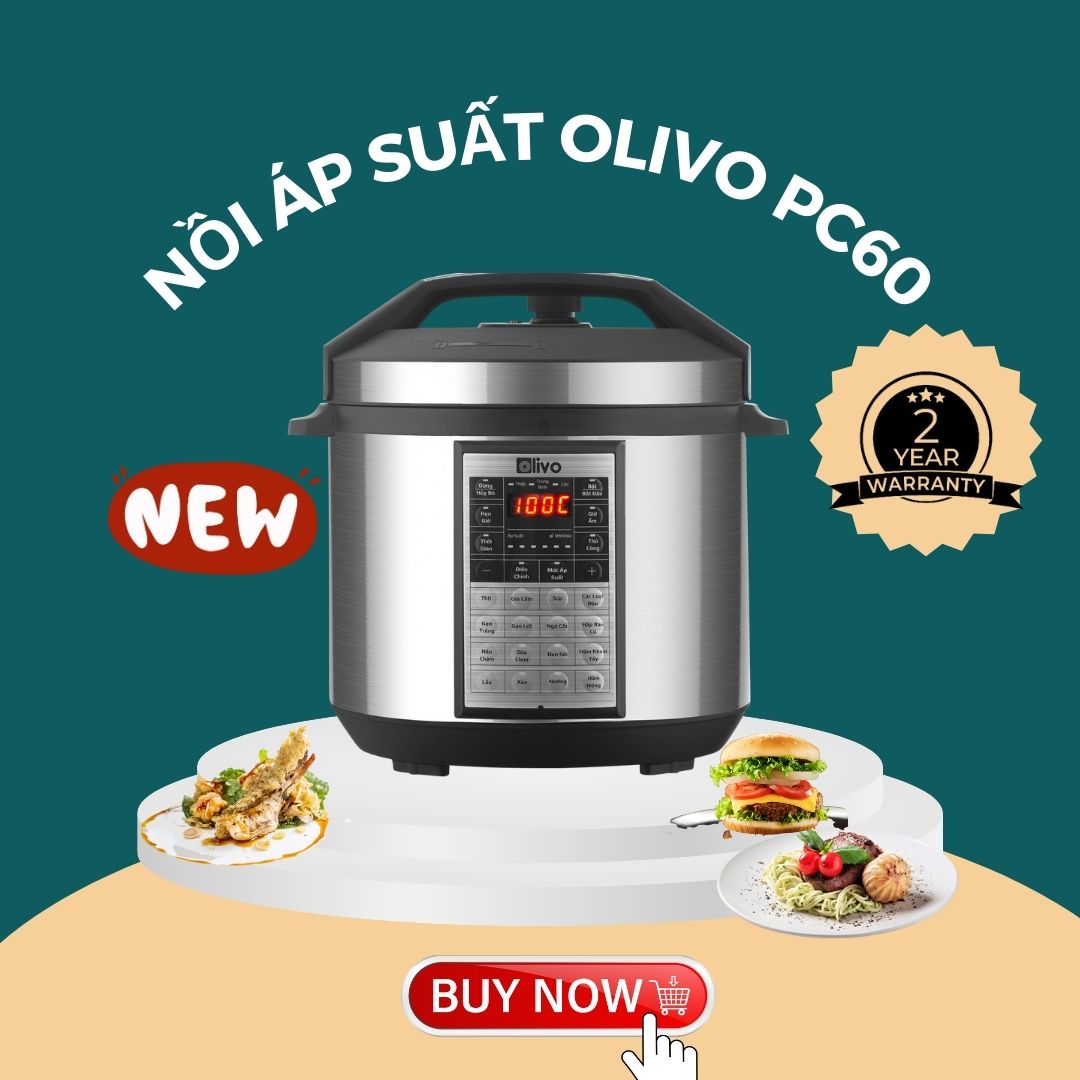 Nồi áp suất OLIVO PC60 công suất 1000w