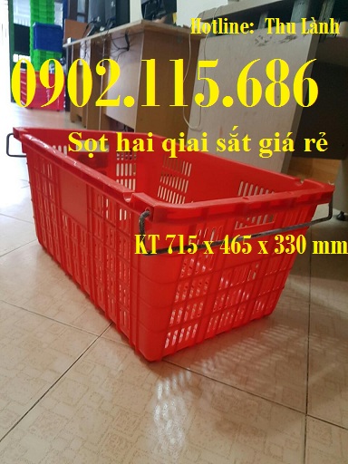 Thùng thựa rỗng H330, Sóng nhựa hở hai quai sắt H330