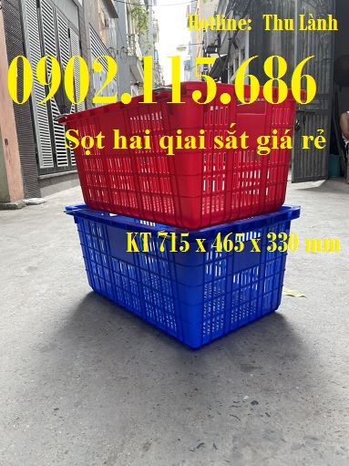 Thùng thựa rỗng H330, Sóng nhựa hở hai quai sắt H330