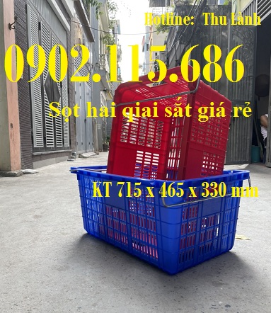 Thùng thựa rỗng H330, Sóng nhựa hở hai quai sắt H330