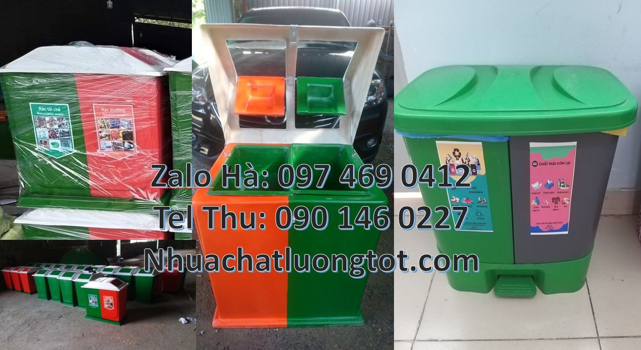 thùng rác 3 ngăn trường học,thùng phân loại rác 2 ngăn,thùng rác 3 ngă