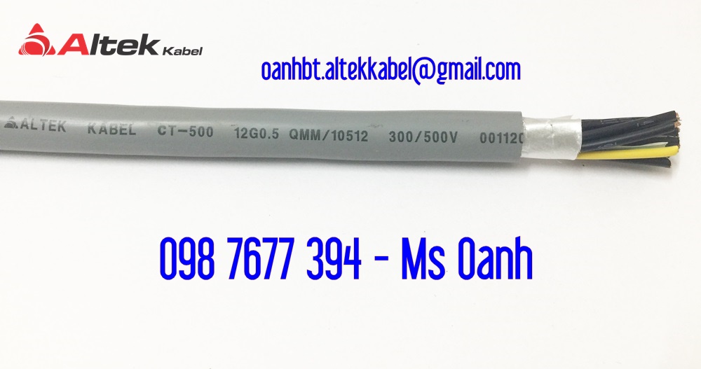 cáp điều khiển 12x0.5, cáp điều khiển 12x0.75, cáp điều khiển 12x1.0