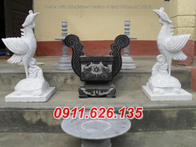Mẫu Bộ Bát Hương Đá, Đá Nguyên Khối, Làm Theo Yêu Cầu