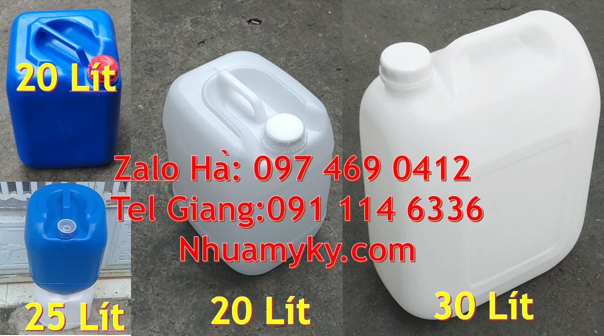 can vuông 25l đựng phân bón,giá can nhựa 30l ,thùng nhựa 20l giá rẻ n